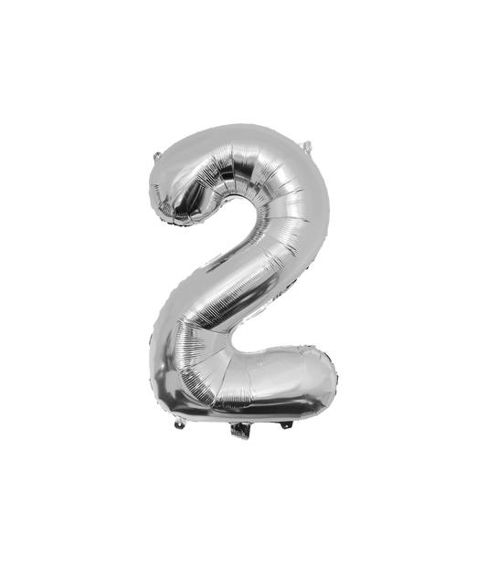 Grote Folieballon 2 zilver