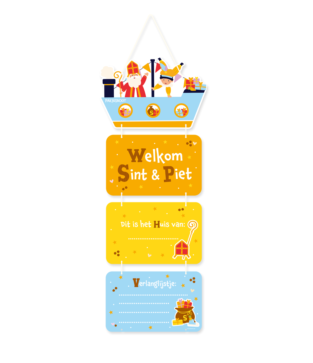 Sinterklaas Deur Deco Bord