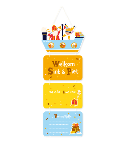Sinterklaas Deur Deco Bord