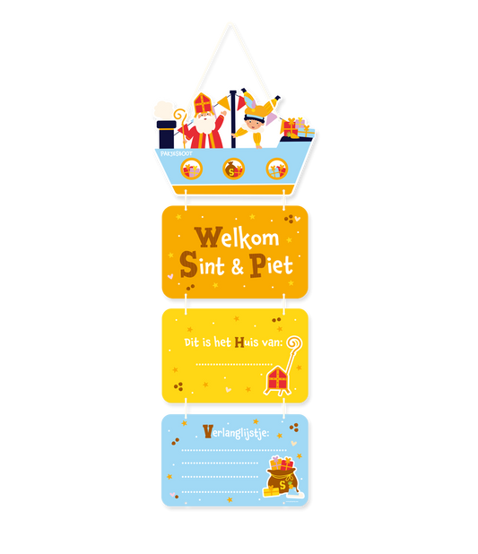 Sinterklaas Deur Deco Bord