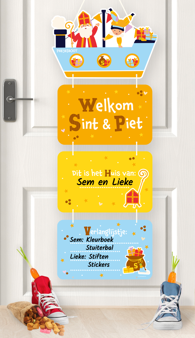 Sinterklaas Deur Deco Bord