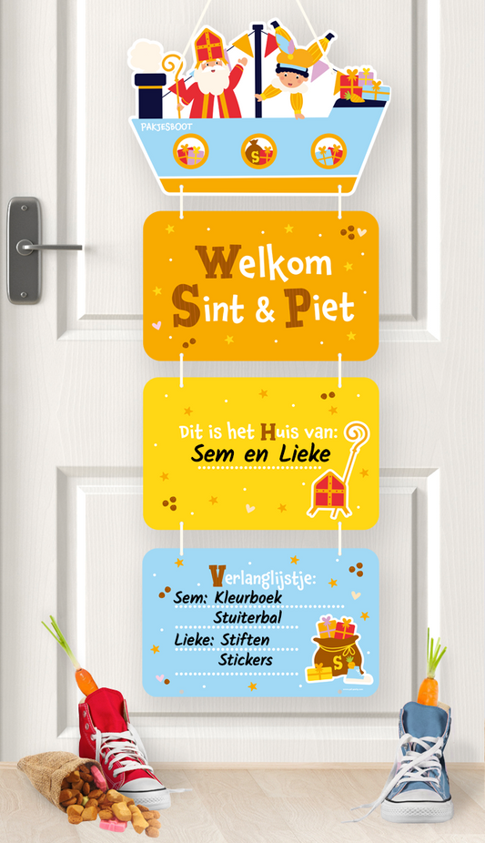 Sinterklaas Deur Deco Bord