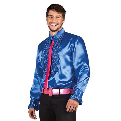 Blouse Ruches blauw