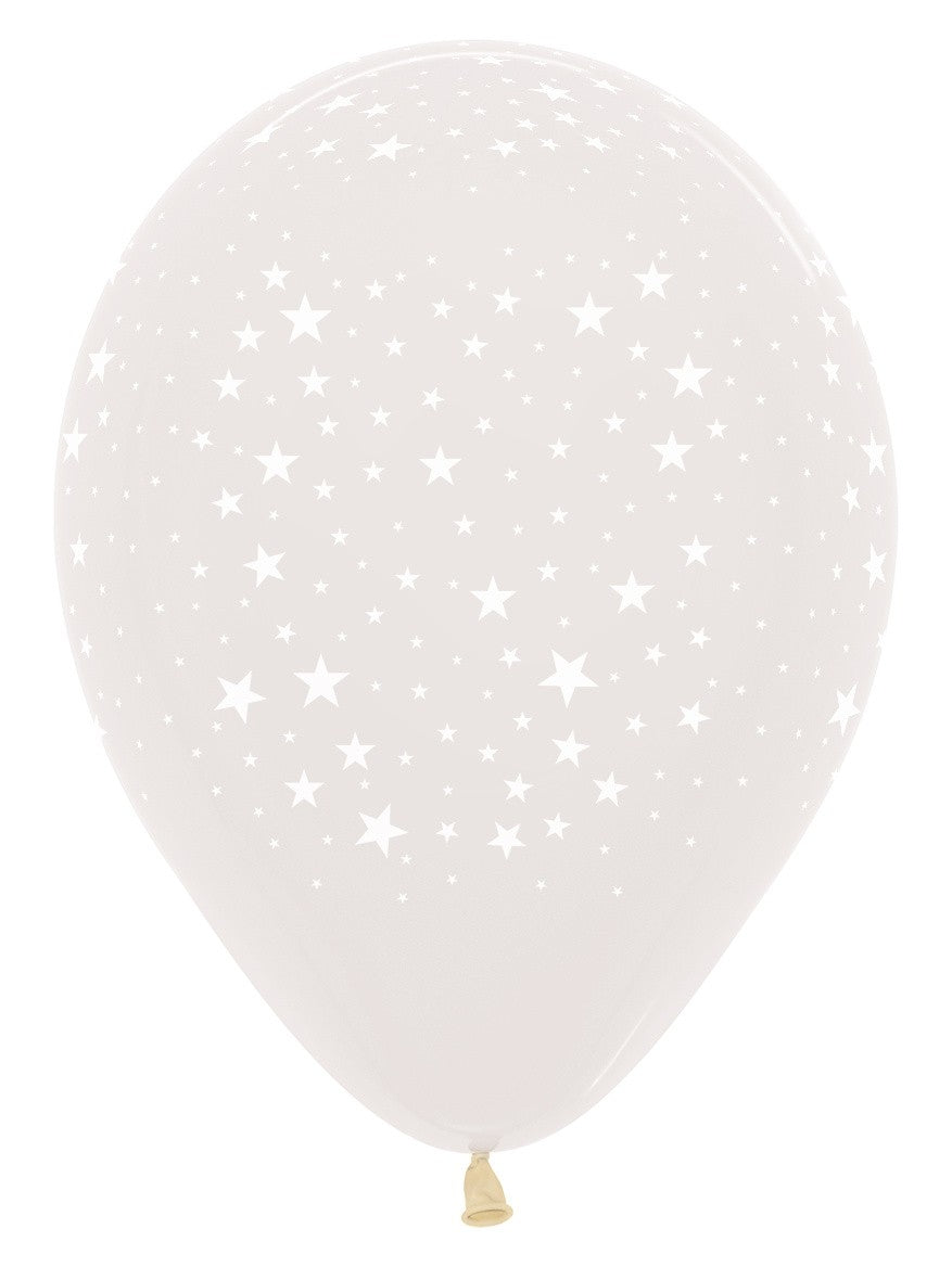 Ballon Sterren helder transparant 30cm