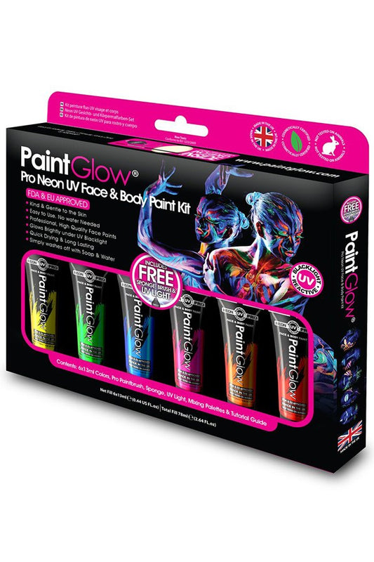 PaintGlow UV Face & Body Paint set