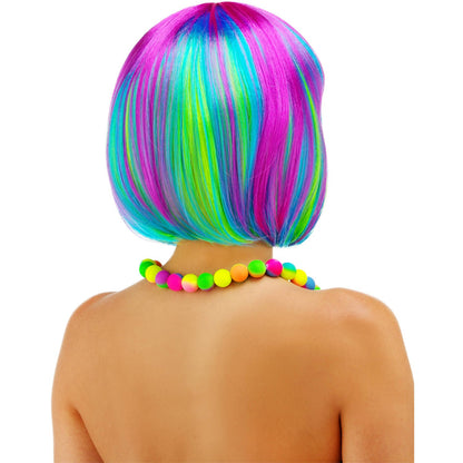 Pruik Bobline regenboog
