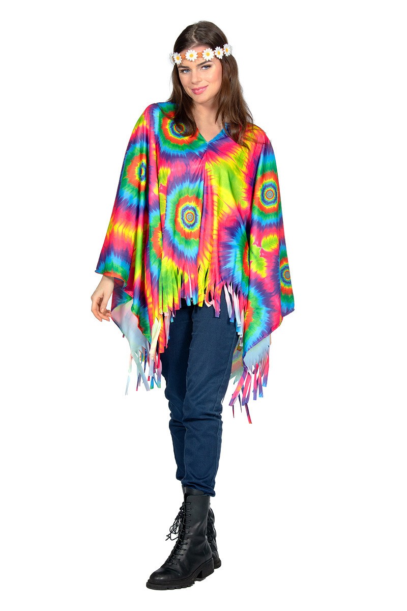 Tie Dye Poncho Hippie