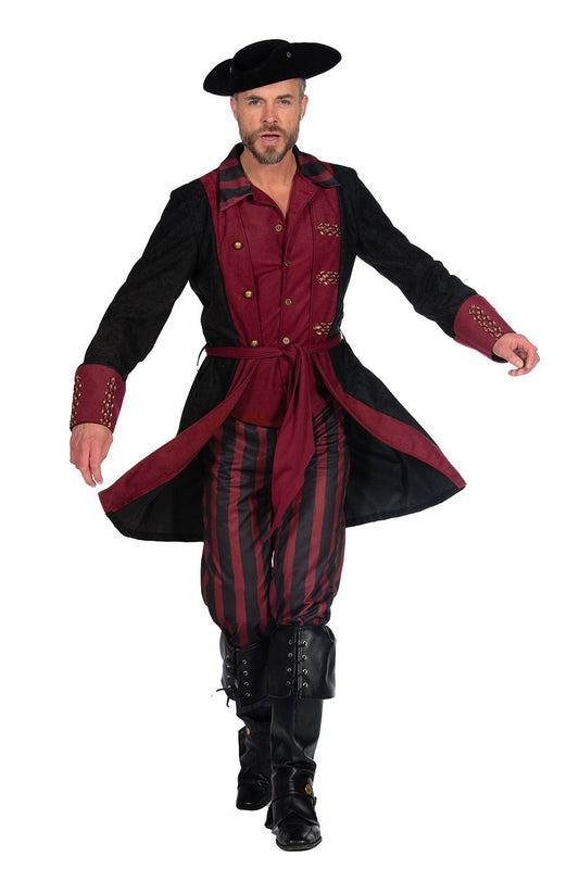 Piraat Outfit Burgundy Zwart