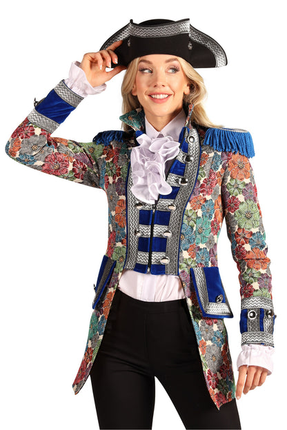 Jas Dame Rustic Flower blauw