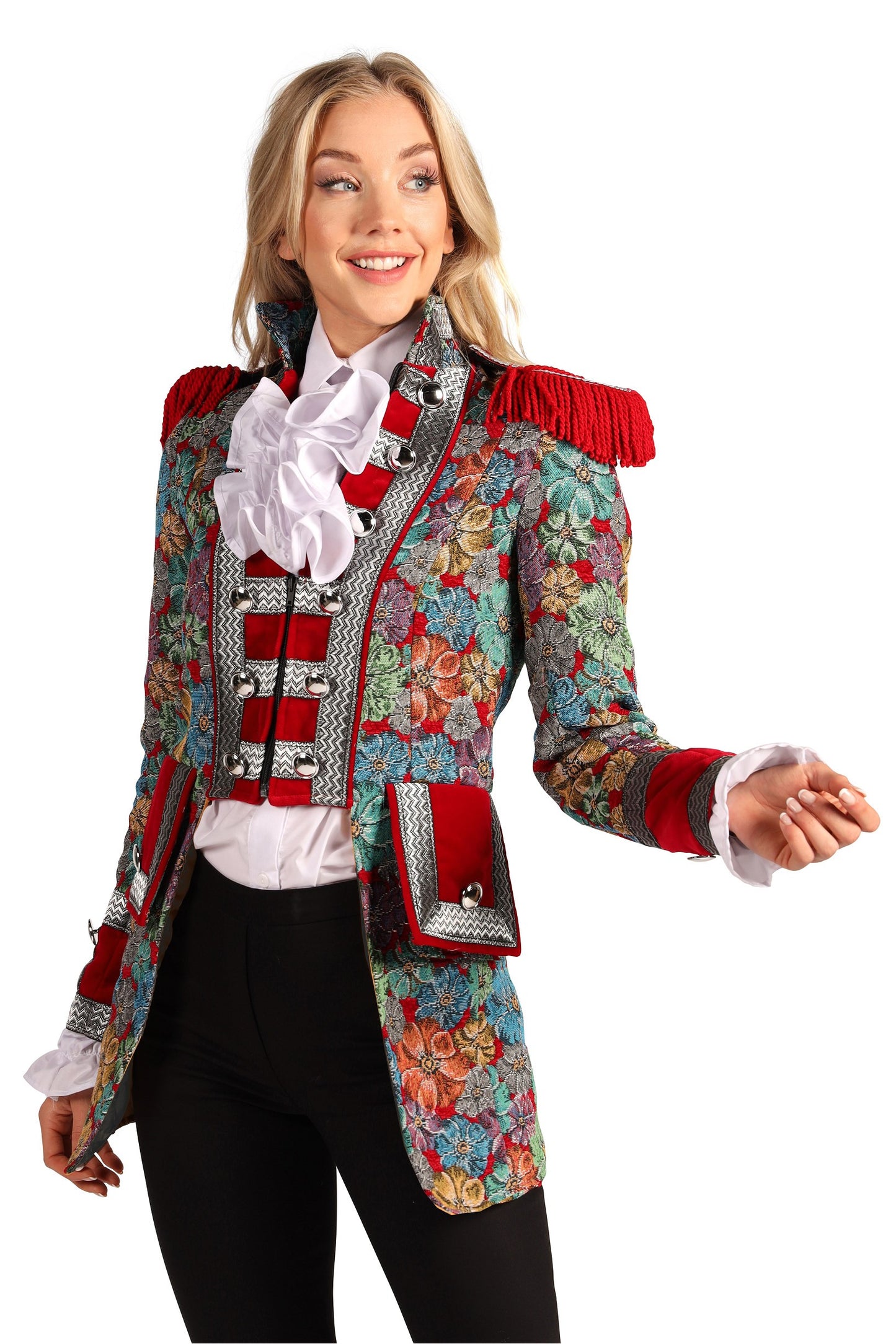 Jas Dame Rustic Flower rood