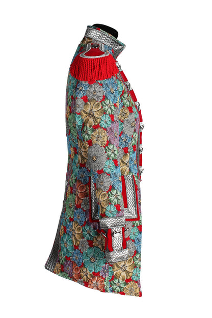 Jas Dame Rustic Flower rood