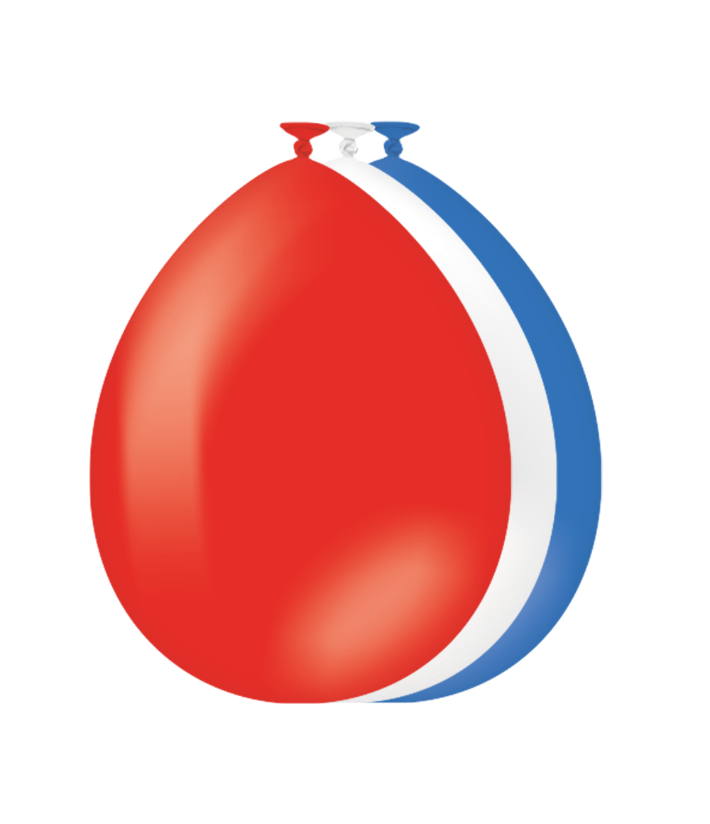 Ballonnen Rood Wit Blauw 30cm