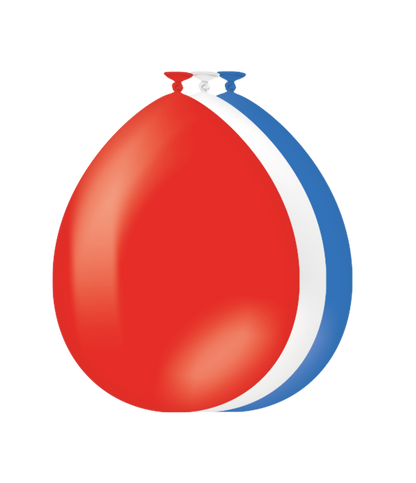 Ballonnen Rood Wit Blauw 30cm