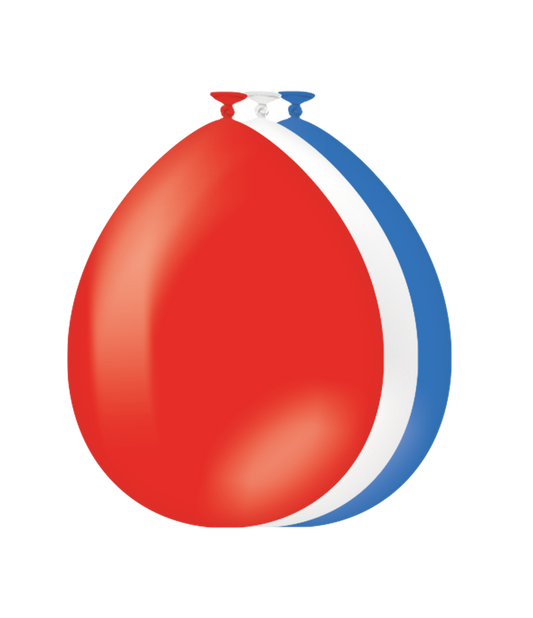 Ballonnen Rood Wit Blauw 30cm