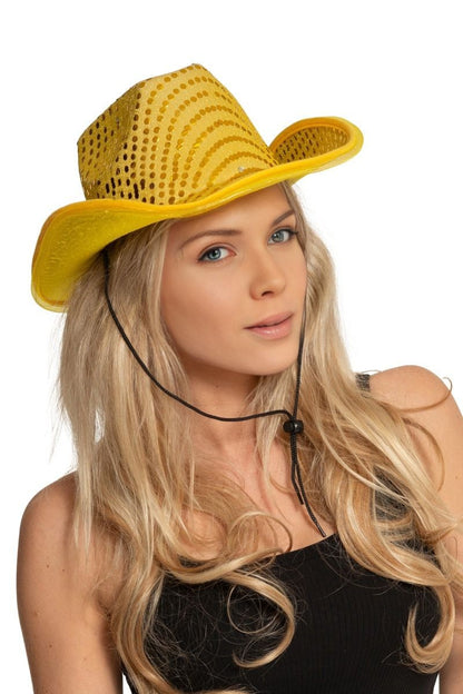 Cowboy Hoed goud met licht