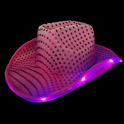 Cowboy Hoed roze met licht