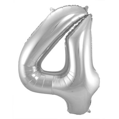 Grote Folieballon 4 zilver