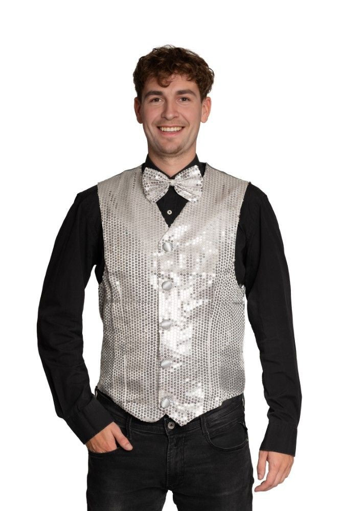 Gilet met Strik zilver