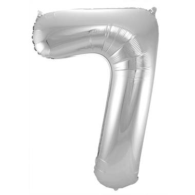 Grote Folieballon 7 zilver