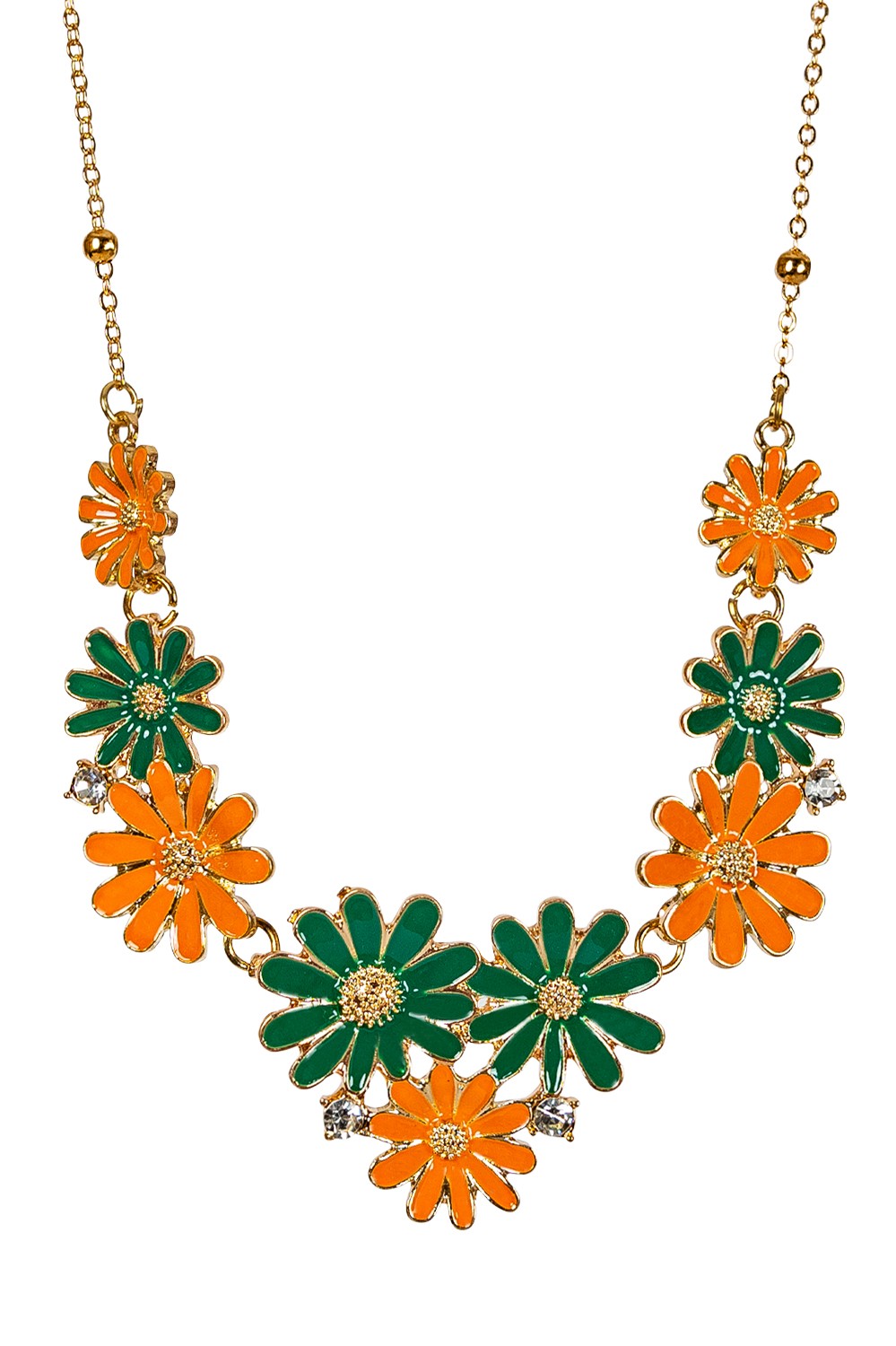 Bloemen Ketting Oranje Groen