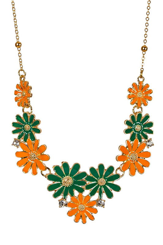 Bloemen Ketting Oranje Groen