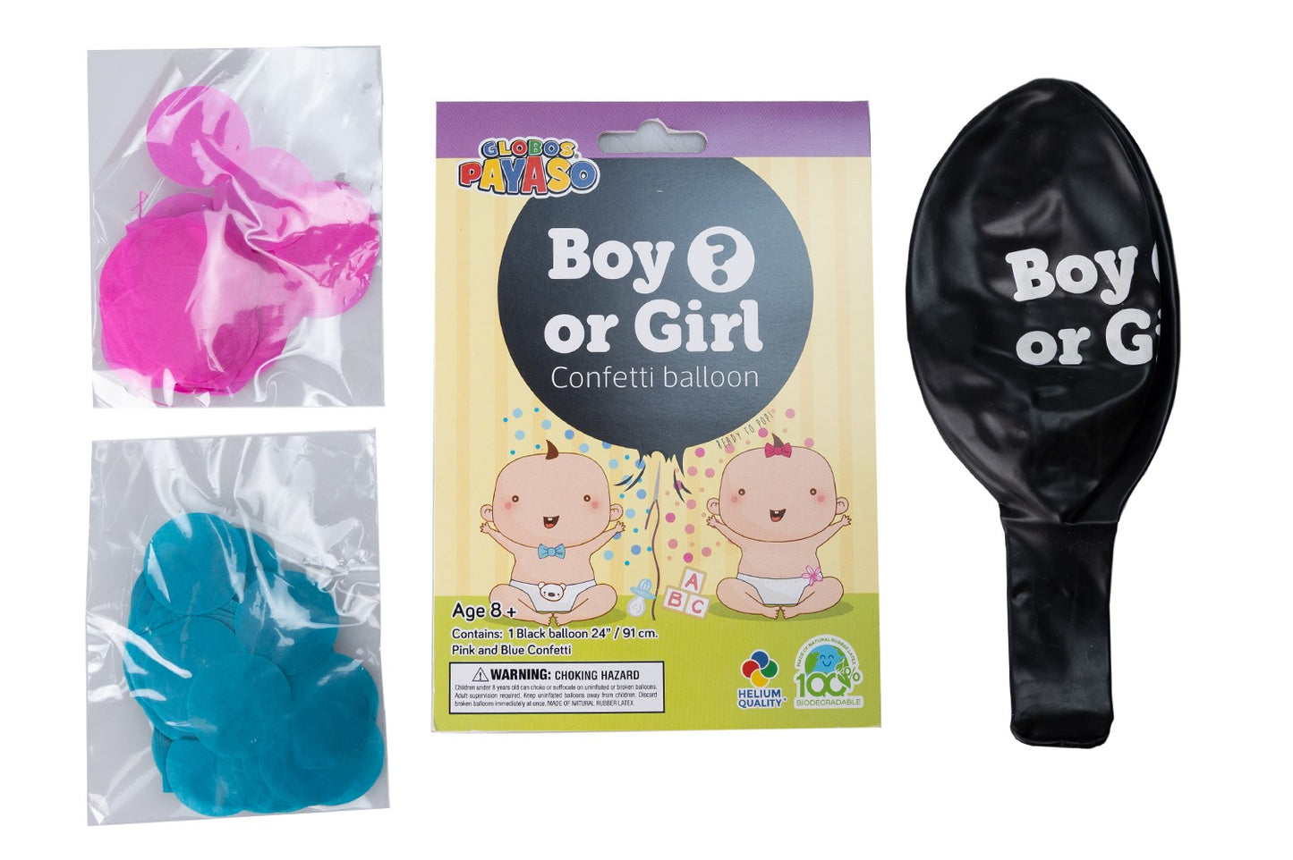 Ballon Boy or Girl met confetti