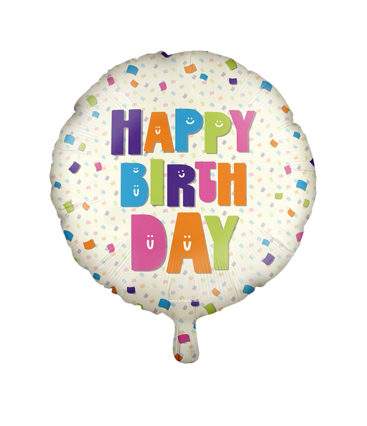 Folieballon Happy Birthday vrolijk