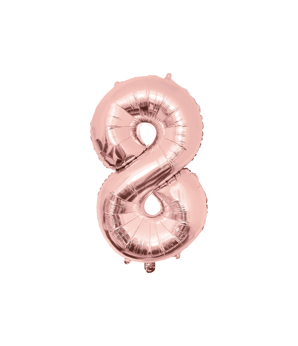 Grote Folieballon 8 rosé goud