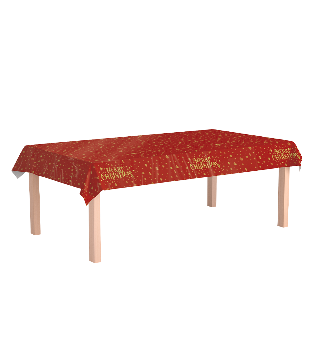 Tafelkleed Merry Christmas rood