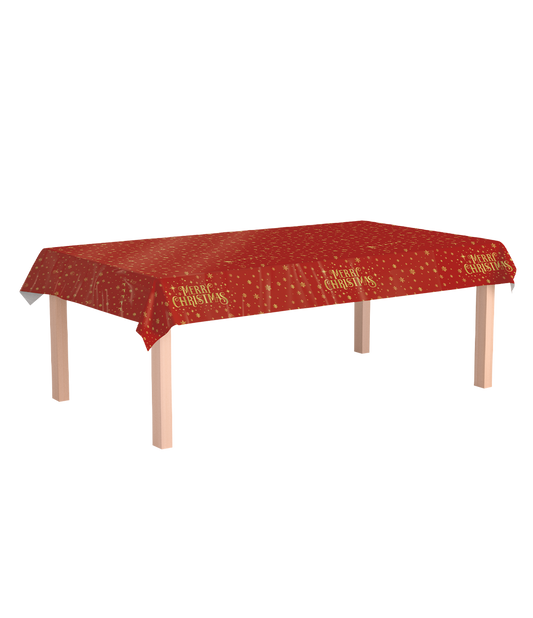 Tafelkleed Merry Christmas rood