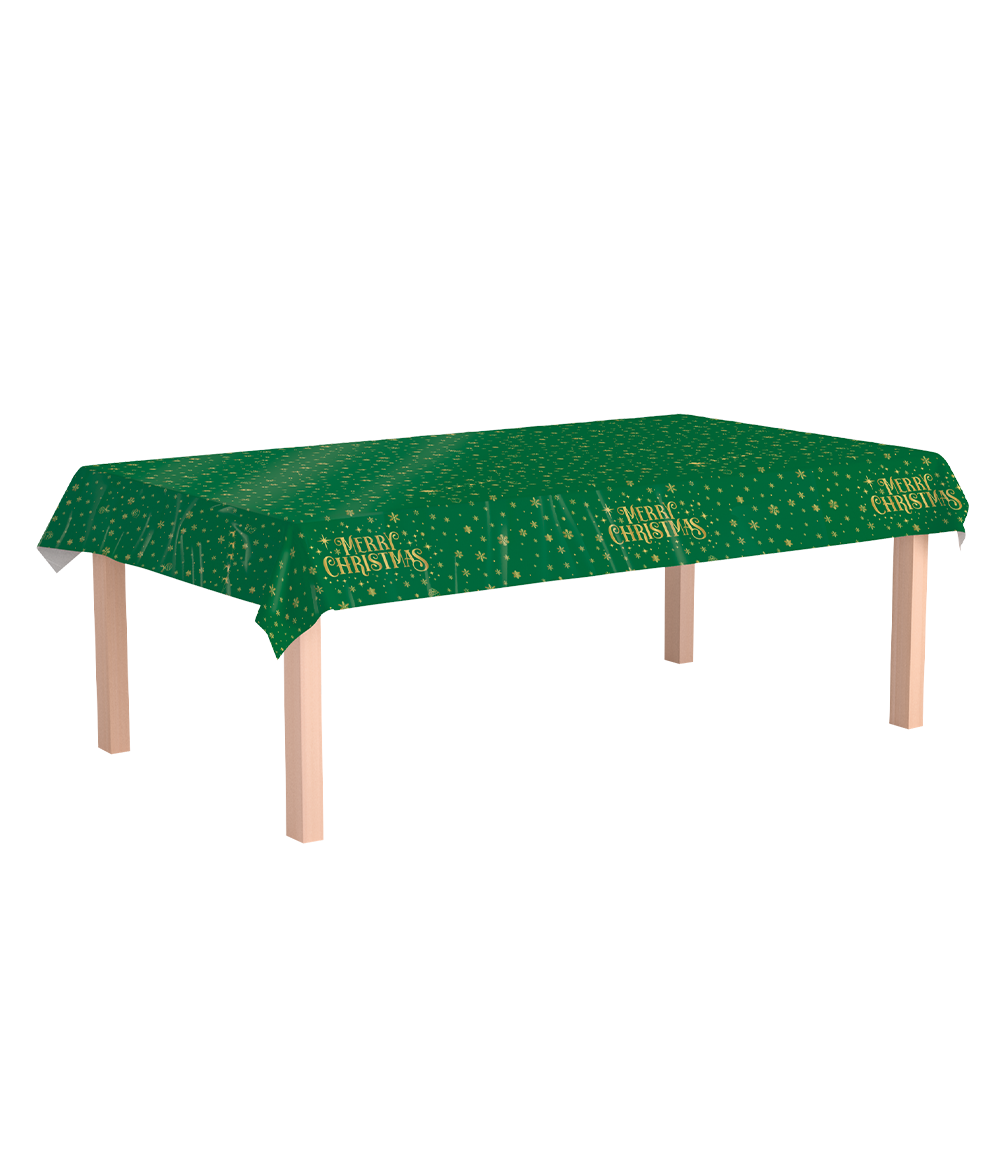 Tafelkleed Merry Christmas groen