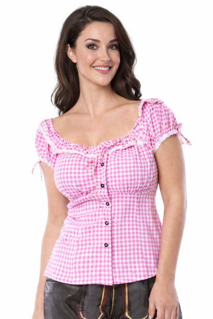 Tiroler Topje Liesl roze wit