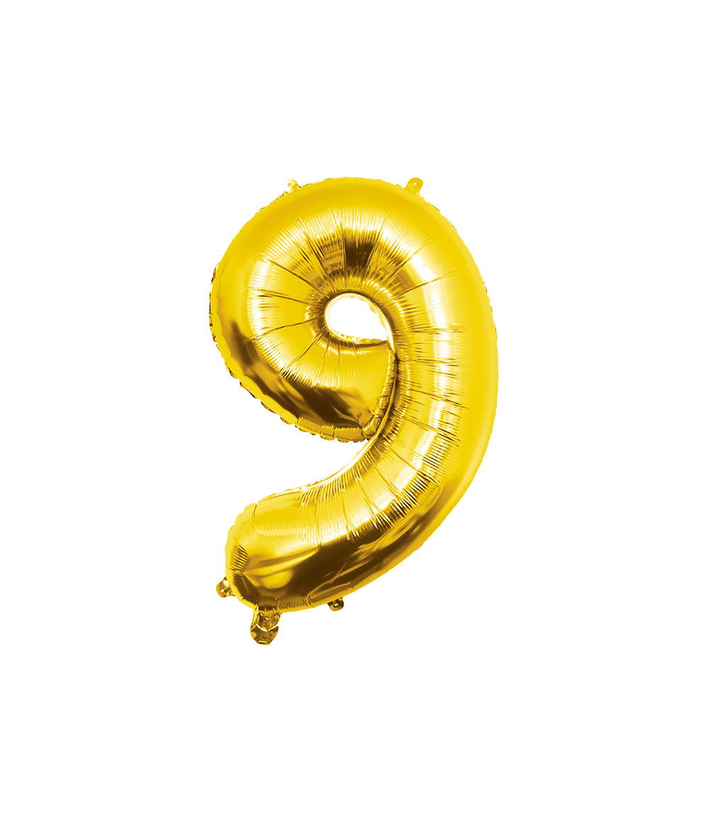 Grote Folieballon 9 goud