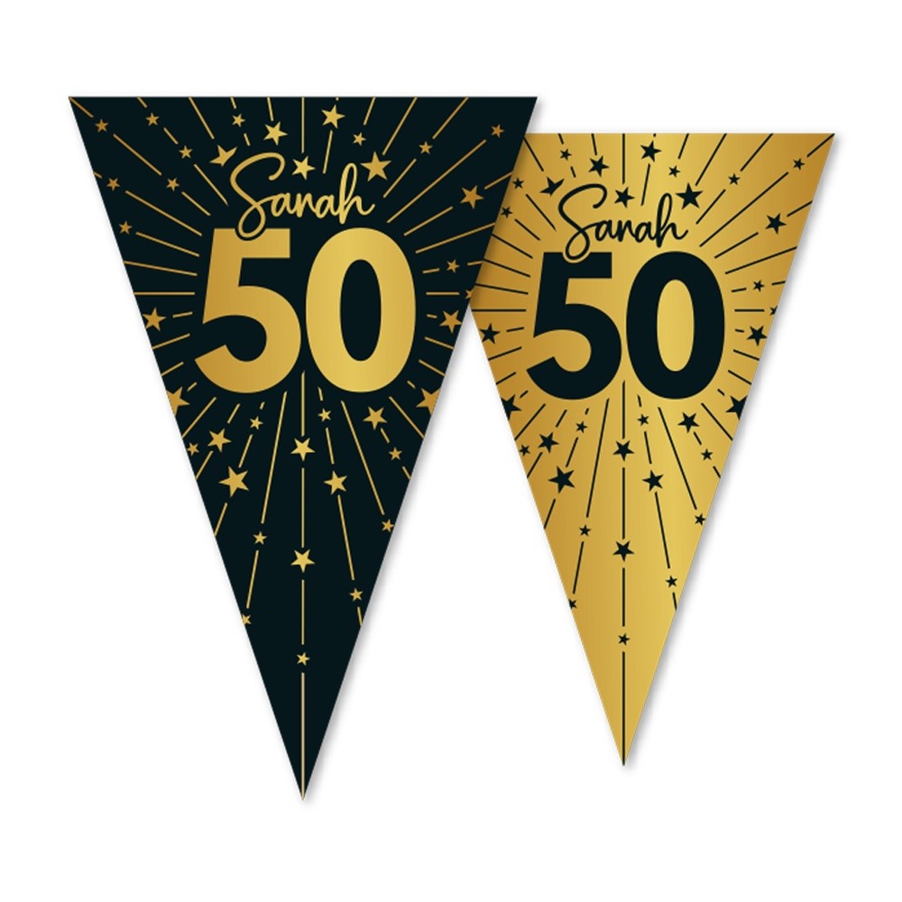 Vlaggenlijn Sarah 50 jaar Zwart Goud