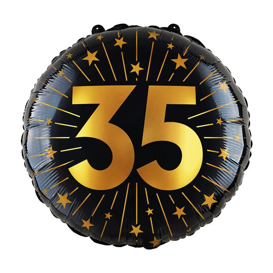 Folieballon 35 jaar Zwart Goud