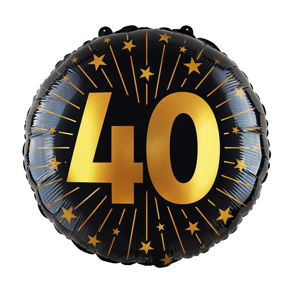 Folieballon 40 jaar Zwart Goud