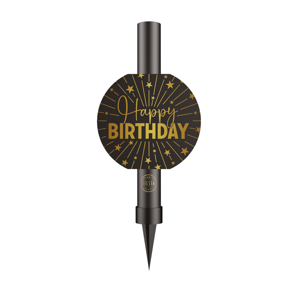 IJsfontein Happy Birthday Zwart Goud