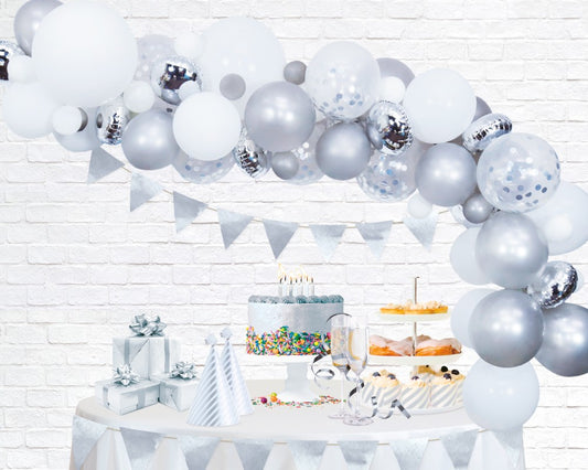 Zilver Ballondecoratie Bouwpakket | DIY Feestversiering Set