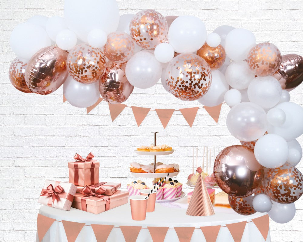 Rosé goud ballondecoratie bouwpakket | DIY Feestversiering set