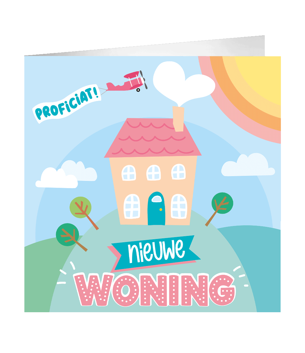 Grote Nieuwe Woning wenskaart