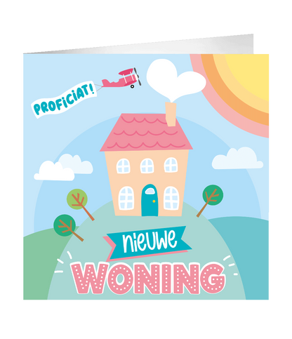Grote Nieuwe Woning wenskaart