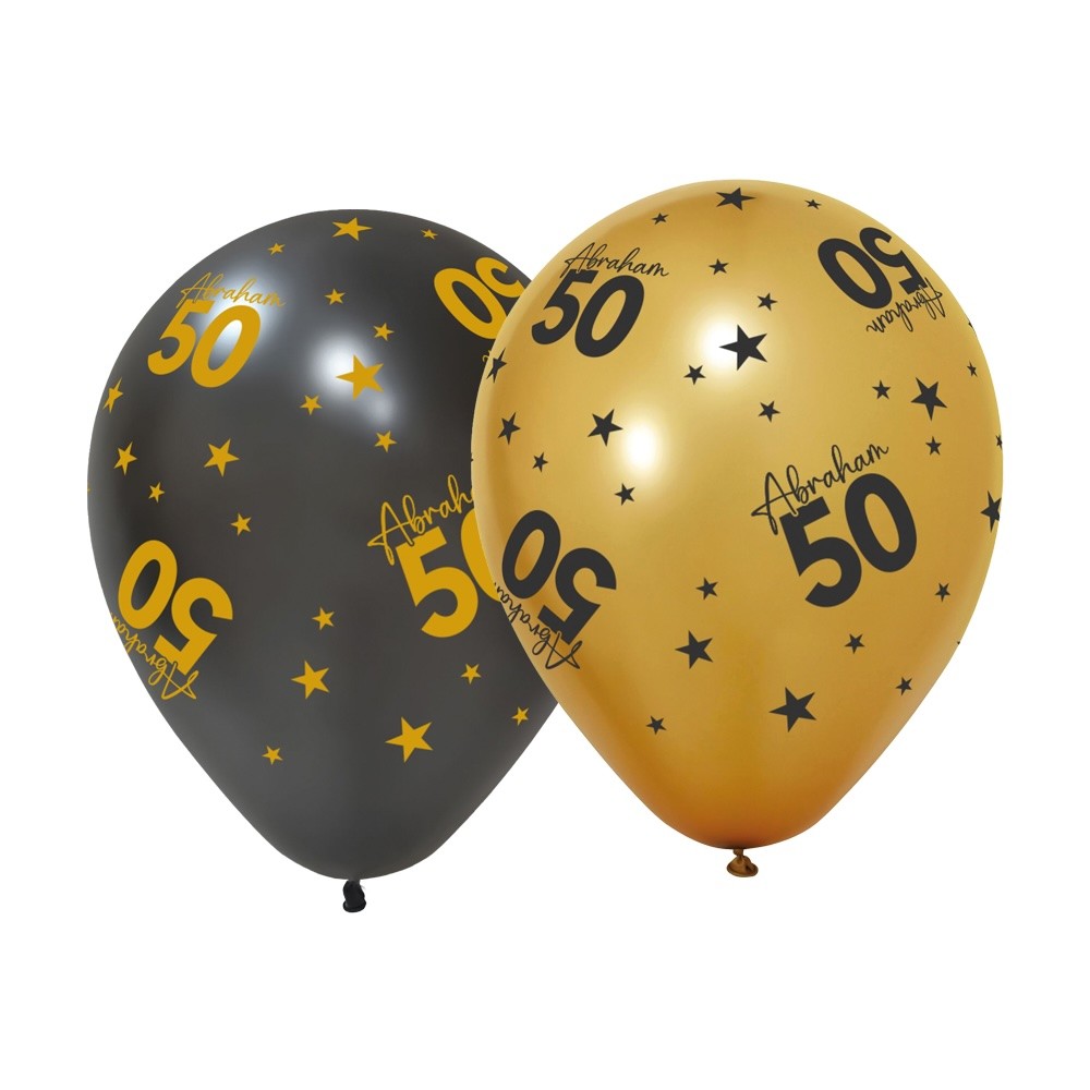 Ballonnen Abraham 50 jaar Zwart Goud