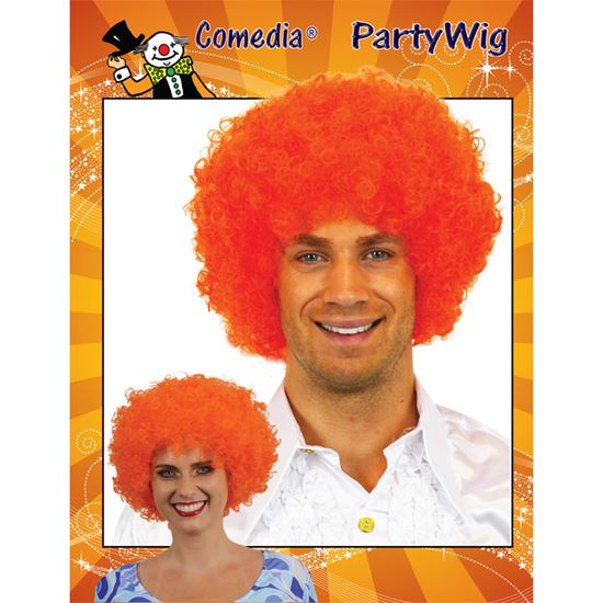 Pruik Afro Oranje