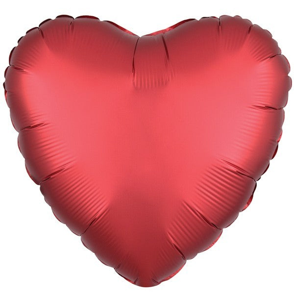 Folie ballon Hart rood satijn