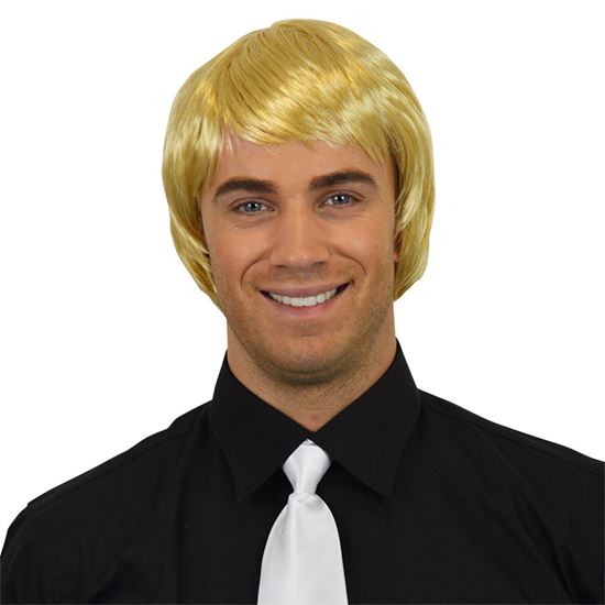 Heren Pruik Steil Blond