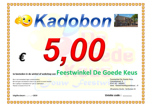 Kadobon DeGoedeKeus 5