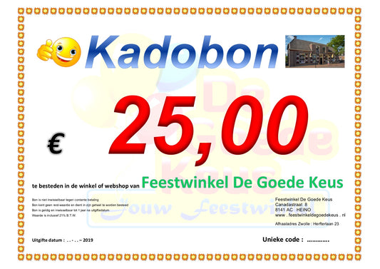 Kadobon DeGoedeKeus 25