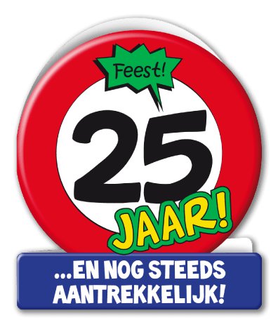 Wenskaart 25 jaar Verkeersbord