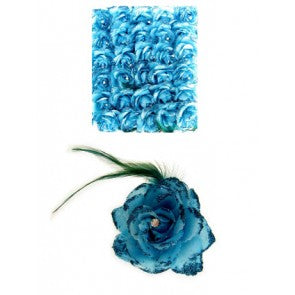 Bloem met Veer turquoise