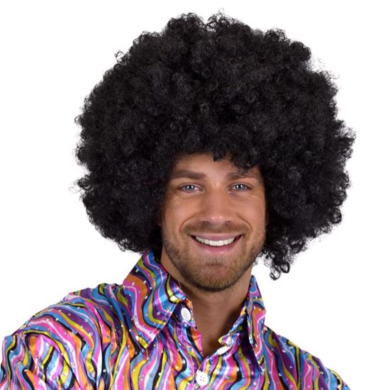 Pruik Afro zwart XL